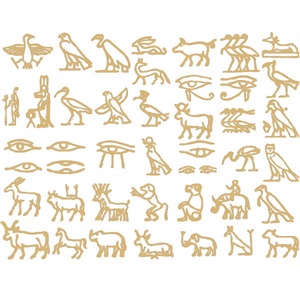 Decals Egyptiske Hieroglyffer, Guld, 13,3x10cm